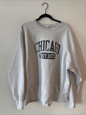 Vintage Chicago Graphic Crewneck Sweatshirt - Light Gray
